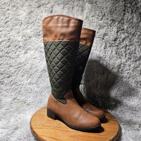 Nautica Orli Womens Size 5.5 Faux Leather QuiltedKnee High Zip Up Riding Boots - Picture 1 of 10